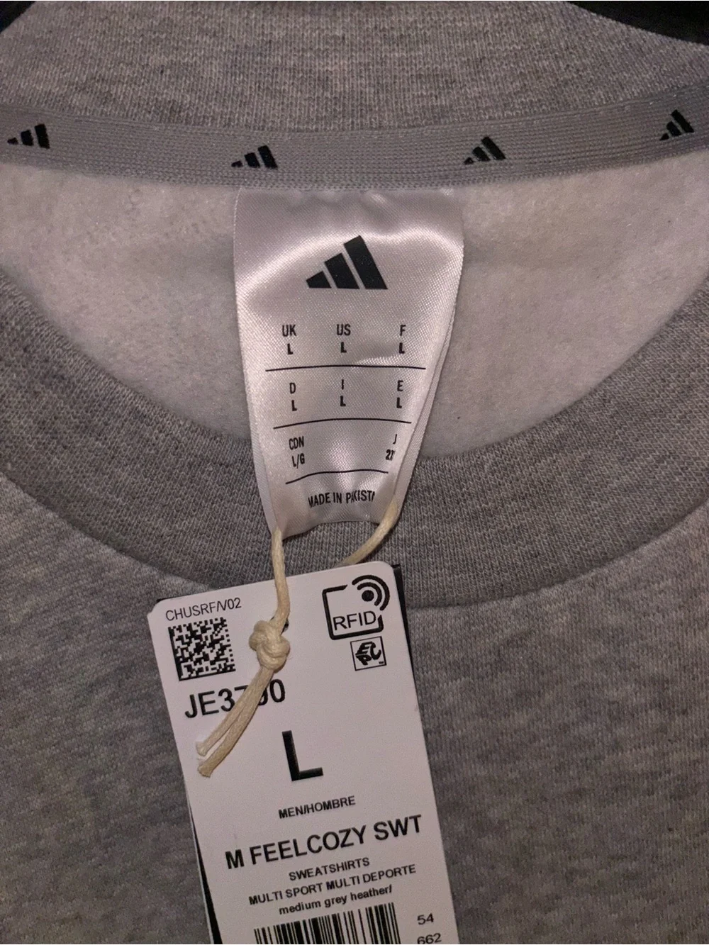 Adidas Men’s Gray Crewneck Sweatshirt